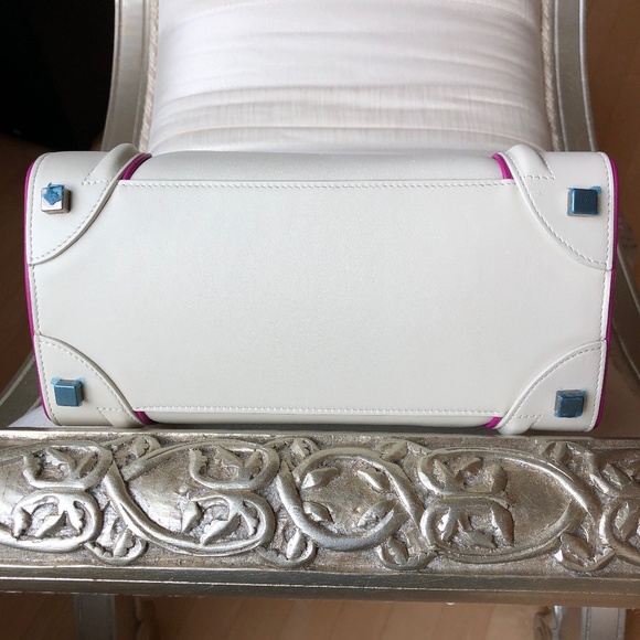 ❗️SOLD❗️Celine White/Magenta Micro Luggage Tote - Picture 6 of 16